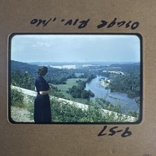 1957 Red Border Osage River Missouri Overlook 35mm Slide picture