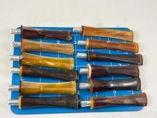 Judd's Lot of 12 Very Nice Never Used Banded Lucite Pipe Stems picture