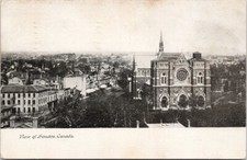 London ON Ontario Birdseye Town View Church c1906 Postcard F78 picture