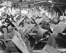 Wildcats packed on the hangar deck USS Charger World War II WWII 8x10 Photo 152c picture