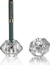 QFkris 2-Packs Crystal Fountain Pen Stand Glass Feather Pen Holder Crystal Pen & picture