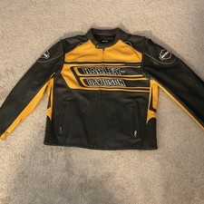 Harley-Davidson MotorClothes Black Leather Riding Gear Jacket Size 2XL picture