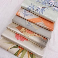 Lot of 6 Japanese Vtg Nagoya Obi Belt for Upcycle Various Pattern/Material/Size picture