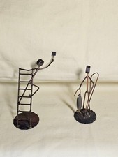 Vintage Handcrafted Rock Creek Metal Craft- House Painter & Fisherman Figurines picture