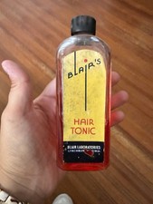 vintage Blair’s hair tonic bottle red liquid Lynchburg VA barber shop decor picture