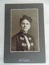 Antique Cabinet Card Portrait Woman Fraternal Uniform Habenicht Studios SF CA picture