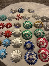 Aluminum Christmas Light Reflectors Vintage Star Flower Tin Foil -31 Pc Mix Lot picture