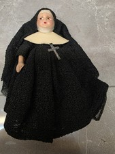 Vintage 1950s Composition Nun Doll 6” Painted Eyes Boots Catholic Sister Habit picture