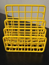 Vintage 1983 YAFFA Yellow Plastic Organizer Shelf Mini Catch All Wall Mount  picture