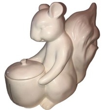 RARE Rae Dunn Large Magenta 3D Squirrel Acorn Canister Figurine 11”  picture