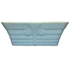 Brush McCoy Pottery Vintage Blue Rectangular Planter 885 Art Deco Mid Century picture