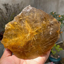 1.4kg Large Rutilated Quartz Smoky Crystal Rough Specimen Gold Angel Hair Brazil picture