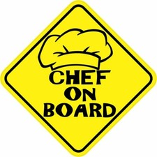 5in x 5in Chef On Board Magnet Car Truck Vehicle Magnetic Sign picture