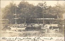 Lakeport NH Cancel - Boating & Shorefront Bldg 1906 Real Photo Postcard picture