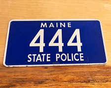 Maine State Police Blue License Plate 