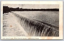 Lawrence Massachusetts Postcard The Great Dam From North Shore picture