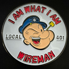 IBEW Local 401 “I Am What I Am” Wireman trade union challenge coin picture