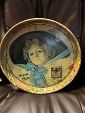 Vintage Satin Turkish Cigarettes  Large Tin Advertising Tray ~ 20 For 15 Cts. picture