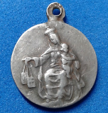 Vintage Silver Religious Medallion  Virgin Mary with Jesus picture