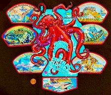 BSA CENTRAL FLORIDA OA TIPISA 326 2026 JAMBOREE 8-PATCH JSP OCTOPUS SEA WORLD picture
