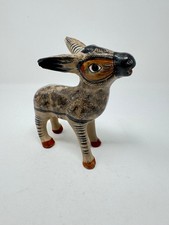 TONALA DONKEY VINTAGE JALISCO MEXICAN POTTERY BURNISHED BURRO SIGNED SOLIS picture