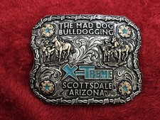 Bulldogging☆ X~Treme Rodeo Champion☆TROPHY BUCKLE☆Scottsdale Arizo☆Rare☆761 picture