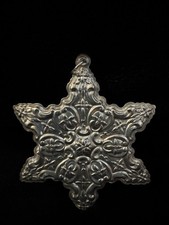 Towle Starling Sterling Silver 1992 (.925) Snowflake Ornament-Velvet Pouch picture