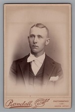 Antique Cabinet Card Photo Young Man Suit Bow Tie Randall Ashland Wis Portrait picture