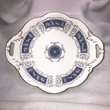 COALPORT Open Handled SERVING Candy Dish REVELRY BLUE Cherubs Gold *SECOND* picture