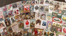 Lot of 60~1900s~Holiday Greeting Postcards~Xmas~Easter~Valentine~Santa~etc.~s627 picture