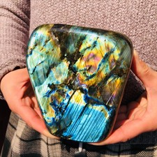 4.1LB Natural Labradorite Quartz Crystal Mineral Spectrolite Healing picture