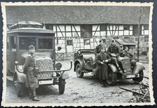 1940's WWII Luftwaffe Soldiers With Military Vehicles - Archive Photo picture