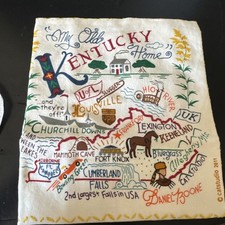 Vintage Catstudio Tea Towel Kentucky Fun Places Of The State Retro Look 2011 picture