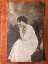 Beautiful Woman Thinking Pose Real Photo Postcard RPPC picture