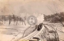 Sac City Iowa Steam Train in Snow 1900s RPPC Photo Postcard COPY picture