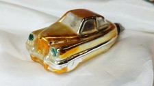 Vintage Soviet Glass Car Christmas Ornament USSR Antique Pobeda GAZ Auto Amber picture