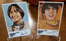 The Monkees  Peter Tork and David jones Hand Cut Cards see pics for condition picture