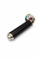 Vintage Style Kaleidoscope Telescope Black Leather Grip Nickel Plated Brass picture