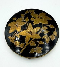 Large Vintage Black and Gold Compact picture