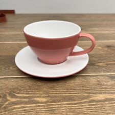 Starbucks 2005 Valentine Pink & White Heart Coffee Latte Cup And Saucer Set picture