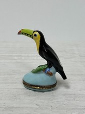 Vintage Limoges France Peint Main Toucan Bird Trinket Box RAP Studio 2 3/4