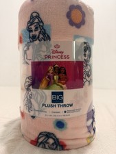 The Big One Disney Princess Plush Throw Blanket Pink Princess & Flower 5 x6 picture