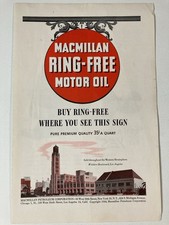 1944 Macmillan Ring Free Motor Oil Print Ad Where You See This Sign picture