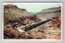 AZ-Arizona, Aerial Santa Fe Train In Crozier Canyon, Antique, Vintage Postcard picture