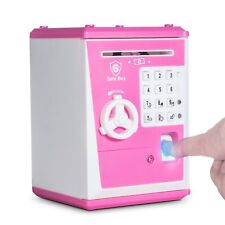 Toy Piggy Bank Safe Box Fingerprint ATM Bank Savings Bank - Pink picture