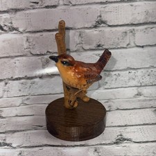 Vintage Jobin Brienz Carved Bird Figurine Wood Switzerland Signed Zaun Konig picture
