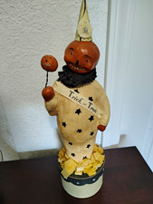 Midwest of Cannon Falls Nicol Sayre Trick-or-Treat Pumpkin Clown Candy Box 2003 picture