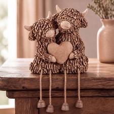 Couple Highland Cow Ornament Heart Theme Highland Cow Gnomes Calf Lovers Gift... picture