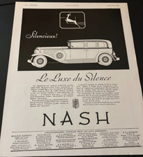 FRENCH 1931 Nash 4-Door Sedan - Vintage Original Print Ad / Wall Art  CLEAN picture
