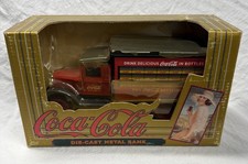 1993 Coca-Cola Coin Bank Coke Bottles Delivery Truck ERTL Diecast Metal picture